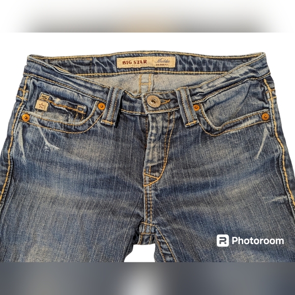 Big Star Jeans Maddie Mid Rise Fit Blue Kids Girls Size 24 - 26"W 21"L - Picture 2 of 7